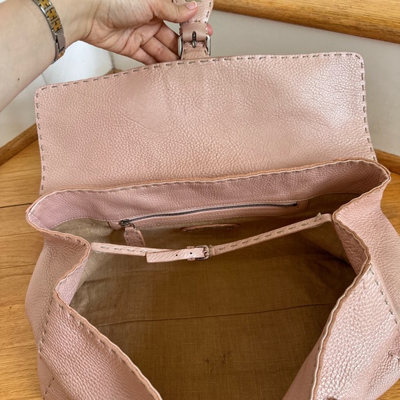 Fendi Purse Selleria Linda Bag w/ Sterling Silver Hardware & Bag Charm AUTH - Picture 10 of 13